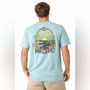 Rip Curl Surf Tee Aqua Sunset Graphic Medium